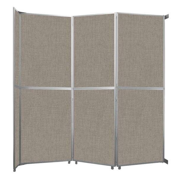 Versare Operable Wall Folding Room Divider 11'9" x 12'3" Warm Pebble Fabric 1070246-2 - main